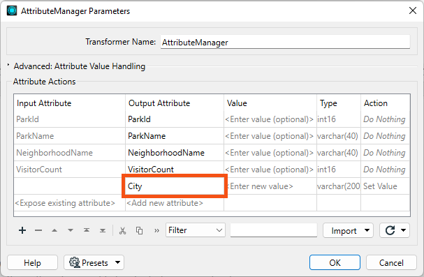 Adding a new attribute called City